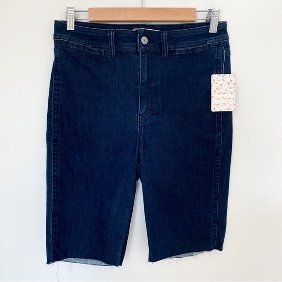 NWT Free People So Chic Biker Shorts Cobalt Denim - Picture 4 of 8